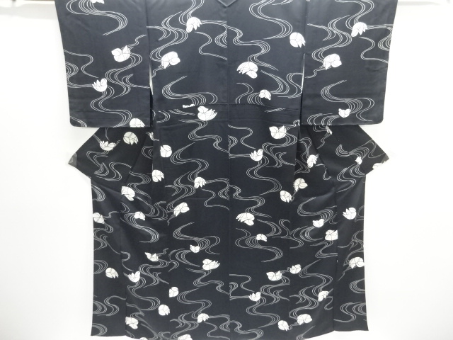 JAPANESE KIMONO / KOMON / SILK / STREAM & MANDARIN DUCKS